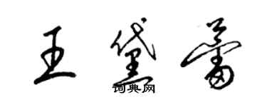 梁锦英王黛蕾草书个性签名怎么写