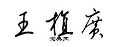 梁锦英王植广草书个性签名怎么写