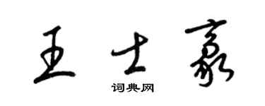 梁锦英王士豪草书个性签名怎么写