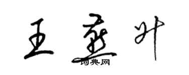 梁锦英王燕升草书个性签名怎么写