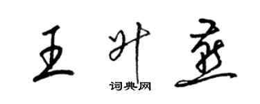 梁锦英王升燕草书个性签名怎么写