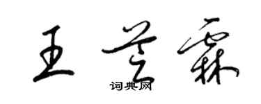 梁锦英王芝霖草书个性签名怎么写