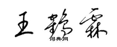 梁锦英王鹤霖草书个性签名怎么写