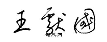 梁锦英王献国草书个性签名怎么写