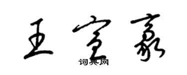 梁锦英王宣豪草书个性签名怎么写