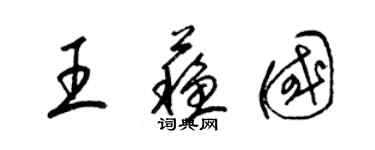 梁锦英王苏国草书个性签名怎么写