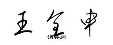 梁锦英王全申草书个性签名怎么写