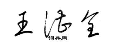 梁锦英王湛全草书个性签名怎么写