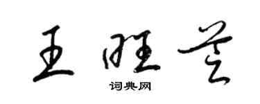 梁锦英王旺芝草书个性签名怎么写