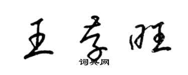 梁锦英王存旺草书个性签名怎么写