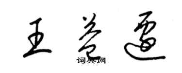 梁锦英王益迁草书个性签名怎么写