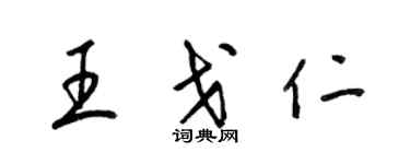 梁锦英王戈仁草书个性签名怎么写