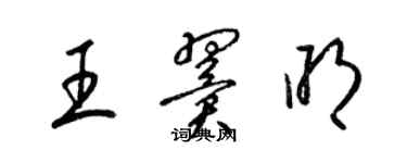 梁锦英王翼明草书个性签名怎么写
