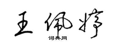 梁锦英王佩婷草书个性签名怎么写