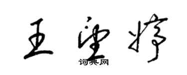 梁锦英王望婷草书个性签名怎么写
