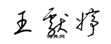 梁锦英王献婷草书个性签名怎么写