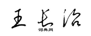 梁锦英王长治草书个性签名怎么写