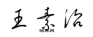 梁锦英王素治草书个性签名怎么写