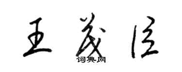 梁锦英王茂臣草书个性签名怎么写