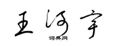 梁锦英王河宇草书个性签名怎么写