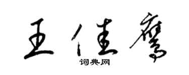 梁锦英王佳鹰草书个性签名怎么写