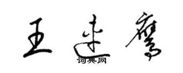 梁锦英王连鹰草书个性签名怎么写