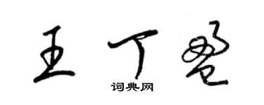梁锦英王丁盈草书个性签名怎么写