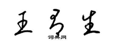 梁锦英王有生草书个性签名怎么写