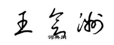 梁锦英王会洲草书个性签名怎么写