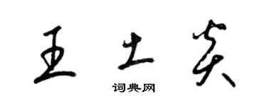 梁锦英王土炎草书个性签名怎么写