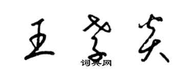 梁锦英王孝炎草书个性签名怎么写