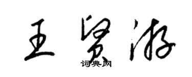 梁锦英王贤游草书个性签名怎么写