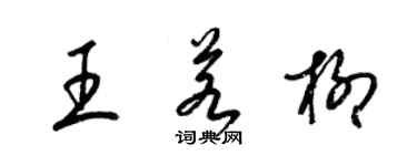梁锦英王若柳草书个性签名怎么写