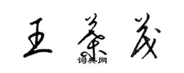 梁锦英王叶茂草书个性签名怎么写