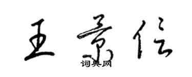 梁锦英王景信草书个性签名怎么写