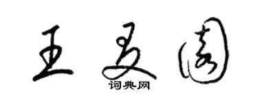 梁锦英王友园草书个性签名怎么写