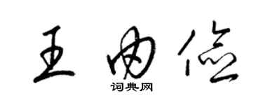 梁锦英王由俭草书个性签名怎么写