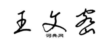 梁锦英王文密草书个性签名怎么写