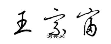 梁锦英王宗富草书个性签名怎么写