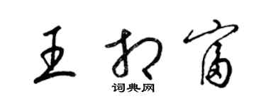梁锦英王相富草书个性签名怎么写