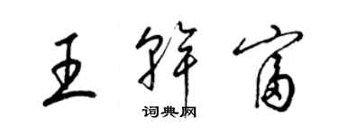 梁锦英王干富草书个性签名怎么写