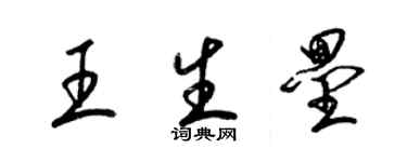 梁锦英王生垒草书个性签名怎么写