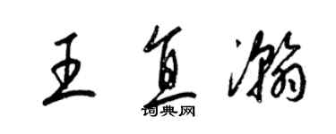 梁锦英王直瀚草书个性签名怎么写