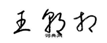梁锦英王朝相草书个性签名怎么写