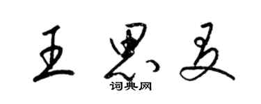 梁锦英王思友草书个性签名怎么写