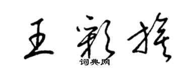 梁锦英王彩旗草书个性签名怎么写