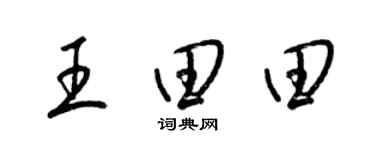 梁锦英王田田草书个性签名怎么写