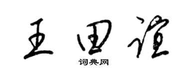 梁锦英王田谊草书个性签名怎么写