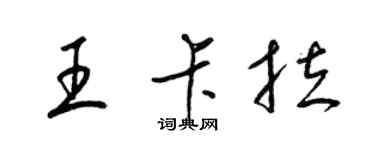 梁锦英王卡拉草书个性签名怎么写