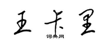 梁锦英王卡里草书个性签名怎么写